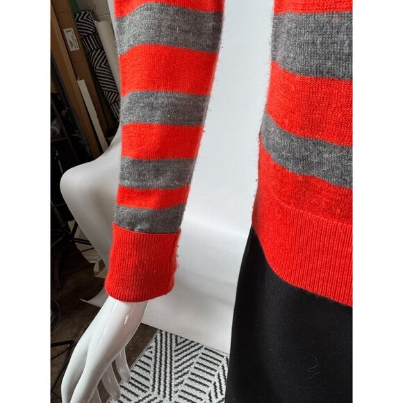 Ann Taylor Loft Womens Red & Gray Striped Button-Up Cardigan Sweater Size S - Picture 11 of 15